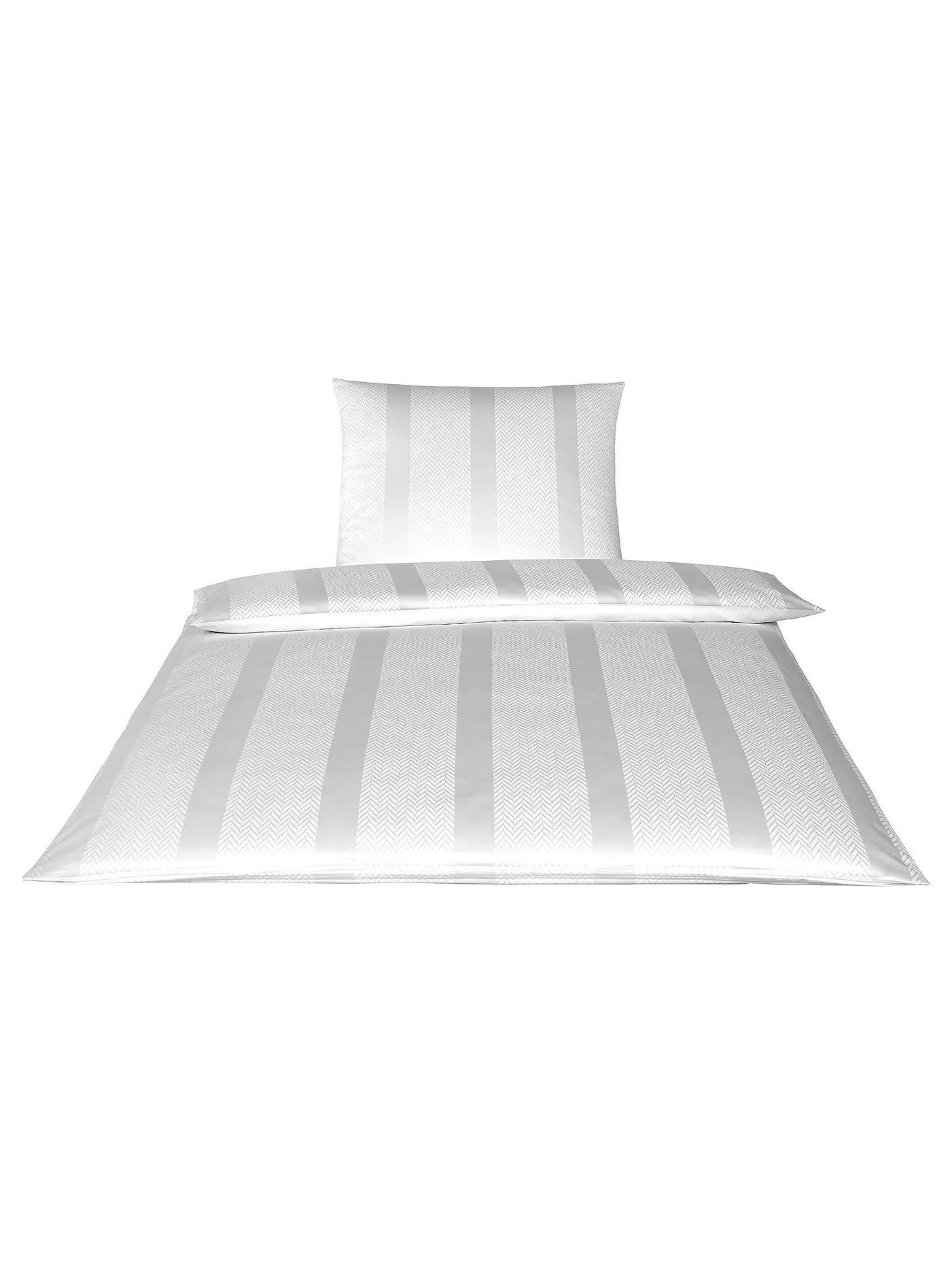 ELEGANTE | Damast Bettwäsche Metropolis 70x90cm/140x200cm Weiss | 